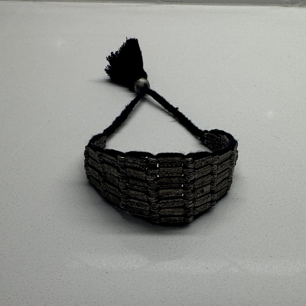 Chic Black and Silver Woven Hair Accessory